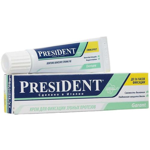PRESIDENT КРЕМ ДЛЯ ФИКСАЦИИ ЗУБНЫХ ПРОТЕЗОВ GARANT МЯТНЫЙ ВКУС КРЕМ ДЛЯ ФИКСАЦИИ ЗУБНЫХ ПРОТЕЗОВ 20 Г №1