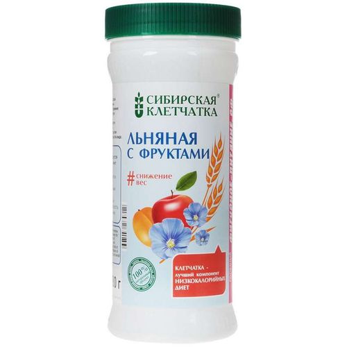 СИБИРСКАЯ КЛЕТЧАТКА ЛЬНЯНАЯ С ФРУКТАМИ ПОРОШОК  280 Г №1