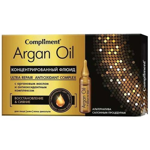 COMPLIMENT ARGAN OIL ФЛЮИД Д/ЛИЦА/ШЕИ/ДЕКОЛЬТЕ ВОССТАН И CИЯН ФЛЮИД 2 МЛ №7