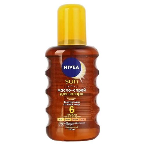 NIVEA SUN МАСЛО-СПРЕЙ Д/ЗАГАРА SPF6 КОСМЕТИЧЕСКОЕ МАСЛО 200 МЛ №1