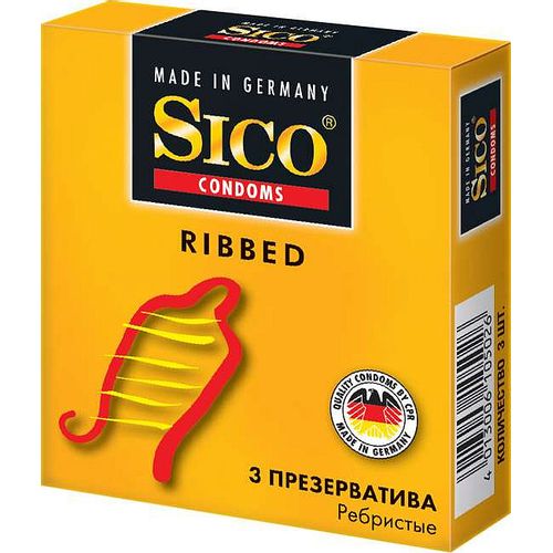 SICO RIBBED РЕБРИСТЫЕ ПРЕЗЕРВАТИВ №3
