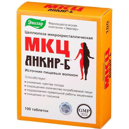 ЭВАЛАР АНКИР-Б МКЦ ЦЕЛЛЮЛОЗА МИКРОКРИСТАЛЛИЧЕСКАЯ ТАБЛЕТКИ 503 МГ №100