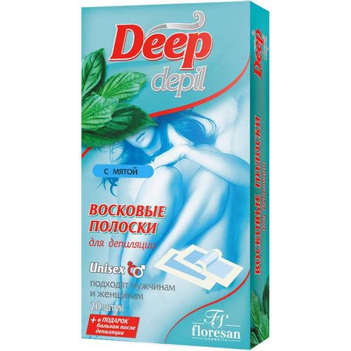ФЛОРЕСАН DEEP DEPIL ВОСКОВЫЕ ПОЛОСКИ Д/ДЕПИЛЯЦИИ UNISEX МЯТА (Ф-483) КОСМЕТИЧЕСКИЙ ВОСК №20