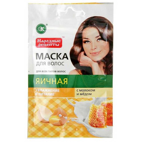 ФИТОКОСМЕТИК МАСКА Д/ВОЛОС ЯИЧНАЯ МОЛОКО И МЕДОМ УВЛАЖ/ПИТАН МАСКА ДЛЯ ВОЛОС 30 Г №1