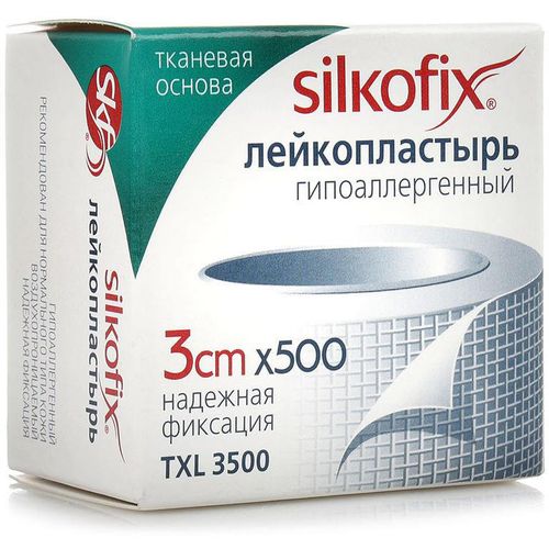 SILKOFIX ПЛАСТЫРЬ ТКАНЕВ/ОСНОВА 3СМ X 500 СМ ПЛАСТЫРЬ НА ТКАНЕВОЙ ОСНОВЕ   №1