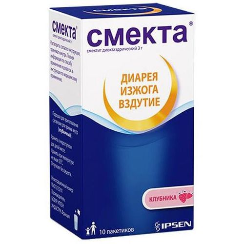 СМЕКТА ПОРОШОК ДЛЯ ПРИГОТОВЛЕНИЯ СУСПЕНЗИИ ДЛЯ ПРИЕМА ВНУТРЬ [КЛУБНИЧНЫЙ] 3 Г 3,76 Г №10