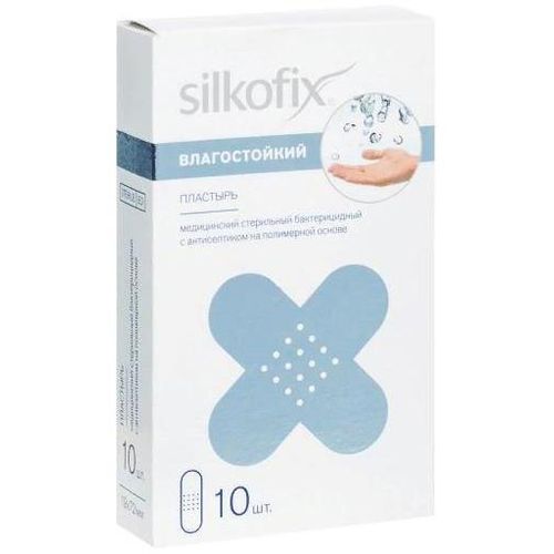 SILKOFIX ВЛАГОСТОЙКИЙ ПЛАСТЫРЬ БАКТЕРИЦИДНЫЙ С АНТИСЕПТИКОМ СТАНДАРТ ПЛАСТЫРЬ   №10