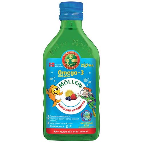 МЕЛЛЕР РЫБИЙ ЖИР РАСТВОР ДЛЯ ПРИЕМА ВНУТРЬ [ФРУКТОВЫЙ]  250 МЛ №1