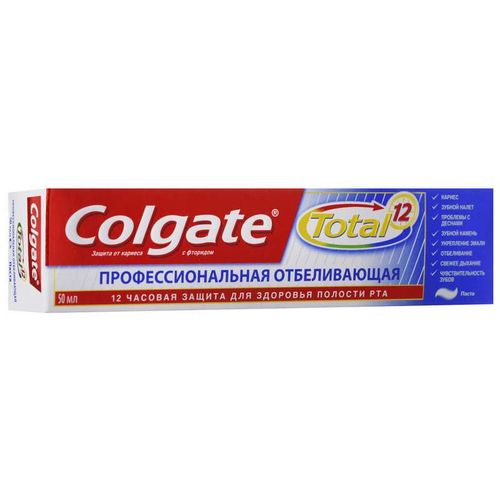 COLGATE ЗУБН ПАСТА TOTAL 12 ПРОФЕССИОНАЛЬНАЯ ОТБЕЛИВАЮЩАЯ ЗУБНАЯ ПАСТА ОТБЕЛИВАЮЩАЯ 50 МЛ №1