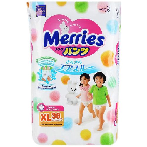 MERRIES ТРУСИКИ-ПОДГУЗНИКИ XL (12-22КГ) ПОДГУЗНИКИ ДЕТСКИЕ-ТРУСЫ №38
