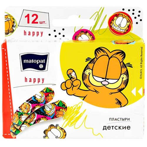 MATOPAT ПЛАСТЫРЬ HAPPY ЦВЕТНОЙ ДЕТСКИЙ ПЛАСТЫРЬ №12