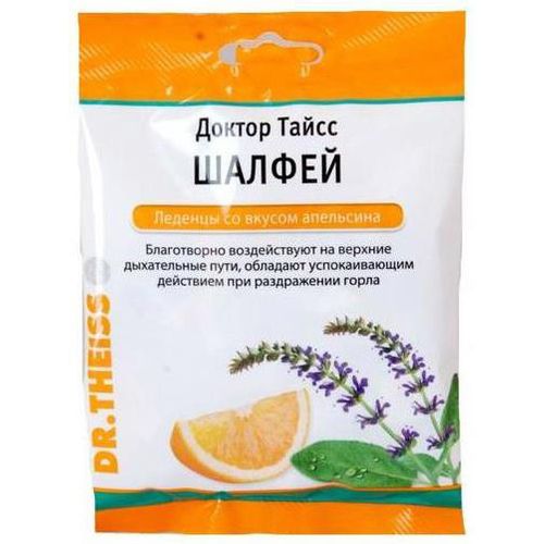 ДОКТОР ТАЙСС ЛЕДЕНЦЫ ШАЛФЕЙ СО ВКУСОМ АПЕЛЬСИНА ЛЕДЕНЦЫ  50 Г №1