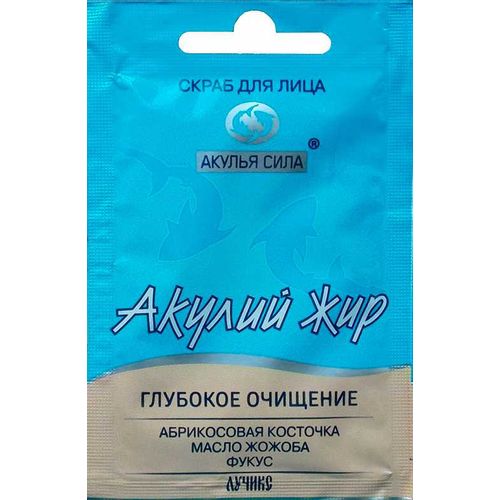 АКУЛИЙ ЖИР СКРАБ Д/ЛИЦА АБРИКОСОВАЯ КОСТОЧКА КОСМЕТИЧЕСКИЙ СКРАБ 10 МЛ №1