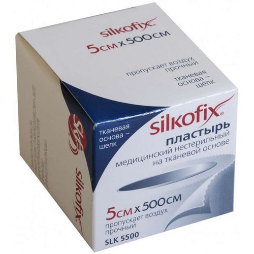 SILKOFIX ПЛАСТЫРЬ ШЕЛК/ОСНОВА 5СМ X 500 СМ ПЛАСТЫРЬ НА ШЕЛКОВОЙ ОСНОВЕ   №1