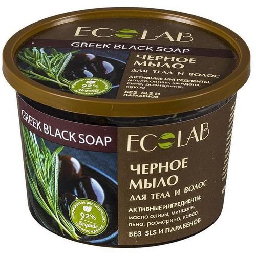 ECOLAB МЫЛО Д/ТЕЛА И ВОЛОС ЧЕРНОЕ КОСМЕТИЧЕСКОЕ МЫЛО 450 МЛ №1