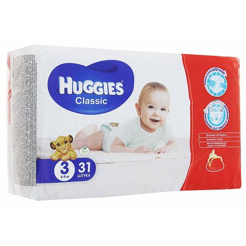 HUGGIES CLASSIC 3 ПОДГУЗНИКИ 4-9КГ ПОДГУЗНИКИ ДЕТСКИЕ №31