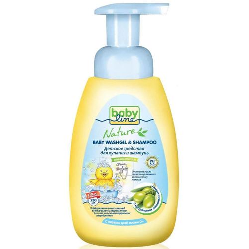 BABYLINE NATURE СРЕДСТВО Д/КУПАНИЯ И ШАМПУНЬ С ОЛИВКОВЫМ МАСЛОМ СРЕДСТВО ДЛЯ КУПАНИЯ 260 МЛ №1