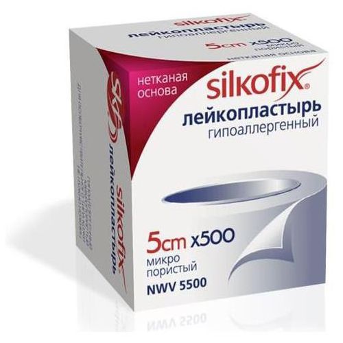 SILKOFIX ПЛАСТЫРЬ НЕТКАН/ОСНОВА 5CM X 500 CM ПЛАСТЫРЬ НА НЕТКАНОЙ ОСНОВЕ   №1