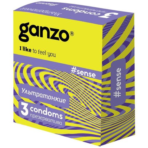 GANZO ПРЕЗЕРВАТИВЫ SENSE (ТОНКИЕ) ПРЕЗЕРВАТИВ    №3
