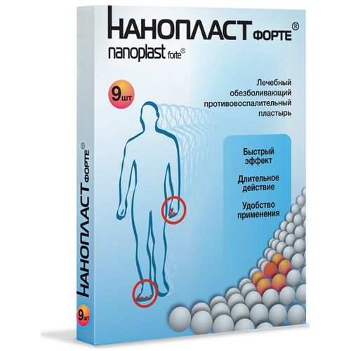 НАНОПЛАСТ ФОРТЕ ОБЕЗБОЛ ПРОТИВОВОСП ЛЕЧЕБ ПЛАСТЫРЬ 3СМ Х 8СМ ПЛАСТЫРЬ   №9