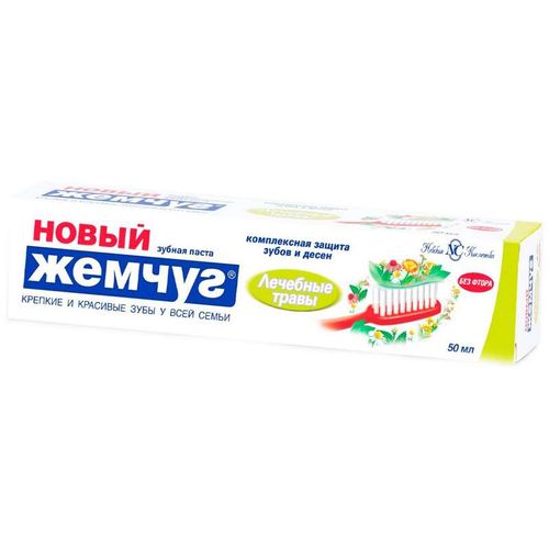 НОВЫЙ ЖЕМЧУГ ЗУБН ПАСТА ЛЕЧЕБНЫЕ ТРАВЫ ЗУБНАЯ ПАСТА ДЛЯ ЗАЩИТЫ ДЕСЕН 50 МЛ №1