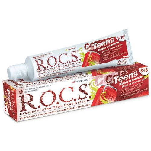 ROCS TEENS (8-18 ЛЕТ) ЗУБ ПАСТА КОЛА И ЛИМОН ЗУБНАЯ ПАСТА ДЕТСКАЯ 74 Г №1