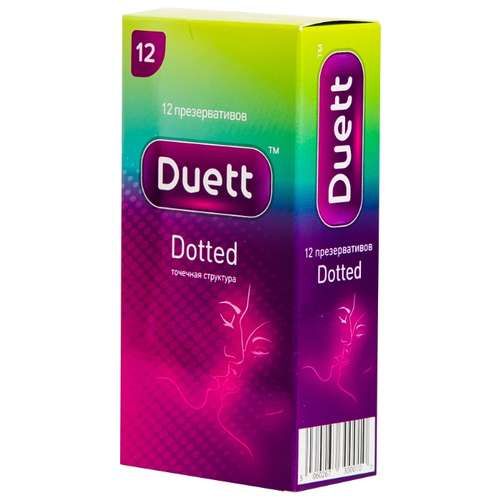DUETT ПРЕЗЕРВАТИВЫ DOTTED (ТОЧЕЧНАЯ СТРУКТУРА) ПРЕЗЕРВАТИВ    №12