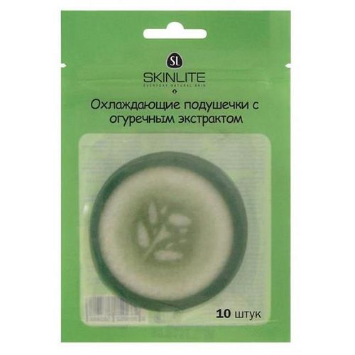SKINLITE ПОДУШЕЧКИ ОХЛАЖДАЮЩИЕ ОГУРЕЦ SL-503 МАСКА ГИДРОГЕЛЕВАЯ №10