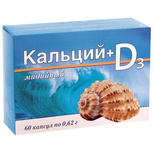 КАЛЬЦИМИДИОН КАЛЬЦИЙ МИДИЙНЫЙ + ВИТАМИН D3 КАПСУЛЫ 620 МГ   №60