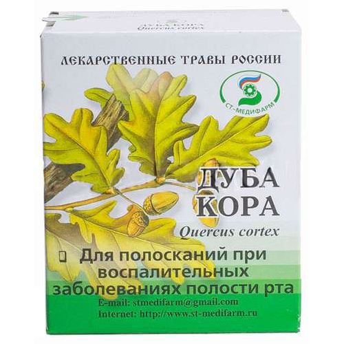 ДУБА КОРА СЫРЬЕ РАСТИТЕЛЬНОЕ ИЗМЕЛЬЧЕННОЕ  50 Г №1