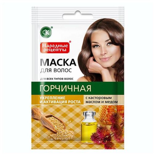 ФИТОКОСМЕТИК МАСКА Д/ВОЛОС ГОРЧИЧ КАСТОР МАСЛО МЕД УКРЕП И АКТИВАЦ МАСКА ДЛЯ ВОЛОС 30 Г №1