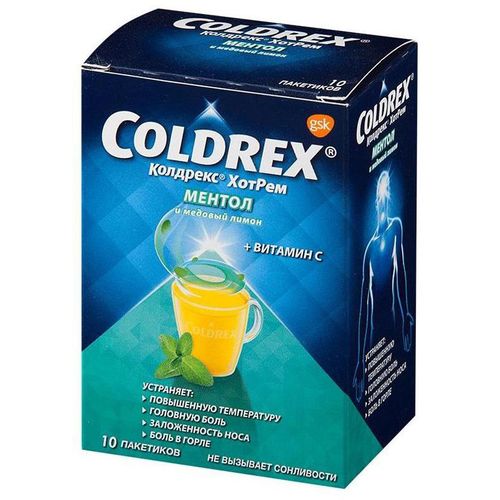 КОЛДРЕКС ХОТРЕМ МЕНТОЛ И МЕДОВЫЙ ЛИМОН ПОРОШОК ДЛЯ ПРИГОТОВЛЕНИЯ РАСТВОРА ДЛЯ ПРИЕМА ВНУТРЬ  6 Г №10
