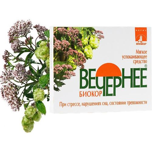 ВЕЧЕРНЕЕ БИОКОР (ВАЛЕРИАНА+ХМЕЛЬ+МЯТА) ДРАЖЕ 0,18 Г №30
