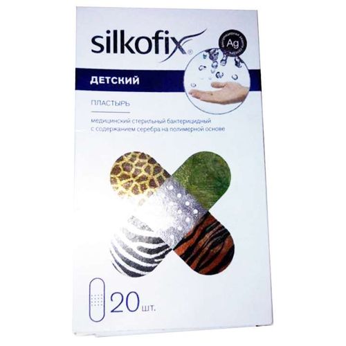 SILKOFIX ДЕТСКИЙ ПЛАСТЫРЬ БАКТЕРИЦИДНЫЙ С СЕРЕБРОМ ПЛАСТЫРЬ   №20