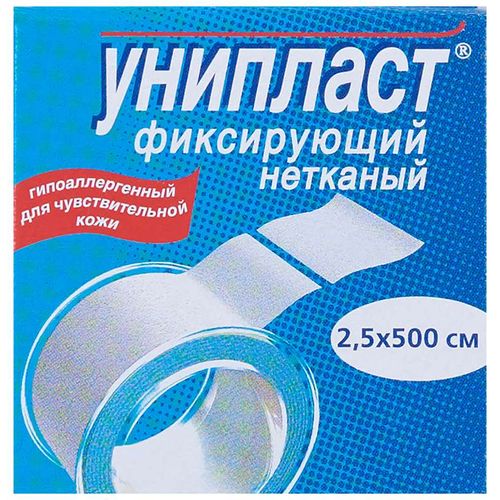 УНИПЛАСТ ПЛАСТЫРЬ ФИКСИРУЮЩИЙ НА НЕТКАНОЙ ОСНОВЕ 2,5 X 500 СМ ПЛАСТЫРЬ НА НЕТКАНОЙ ОСНОВЕ   №1