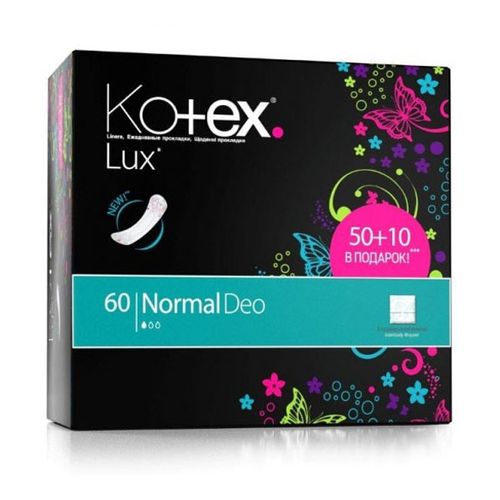 KOTEX ПРОКЛ ЕЖЕДН ЛЮКС НОРМАЛ ДЕО ПРОКЛАДКИ ЖЕНСКИЕ ГИГИЕНИЧЕСКИЕ ЕЖЕДНЕВНЫЕ №60