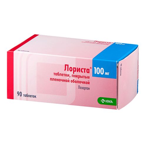 ЛОРИСТА ТАБЛЕТКИ ПОКРЫТЫЕ ПЛЕНОЧНОЙ ОБОЛОЧКОЙ 100 МГ №90