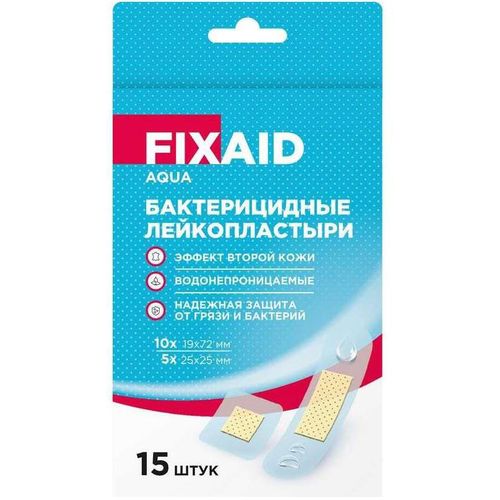 FIXAID ЛЕЙКОПЛАСТЫРЬ АКВА БАКТЕРИЦИДНЫЙ ПЛАСТЫРЬ    №15