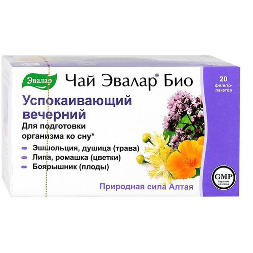 ЭВАЛАР БИО УСПОКАИВАЮЩИЙ ВЕЧЕРНИЙ ЧАЙ  2 Г №20