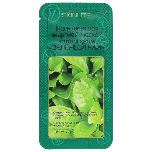 SKINLITE МАСКА МАССАЖНАЯ НАСЫЩАЮЩАЯ ЭНЕРГИЕЙ КОЛЛАГЕН/ЗЕЛЕНЫЙ ЧАЙ SL-216 КОСМЕТИЧЕСКАЯ МАСКА 10 Г №1