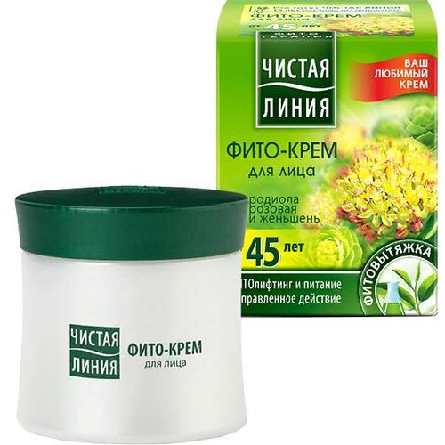 ЧИСТАЯ ЛИНИЯ КРЕМ РОДИОЛА РОЗ Д/СУХ/ЧУВСТВ КОЖИ ОТ 45Л КОСМЕТИЧЕСКИЙ КРЕМ 45 МЛ №1