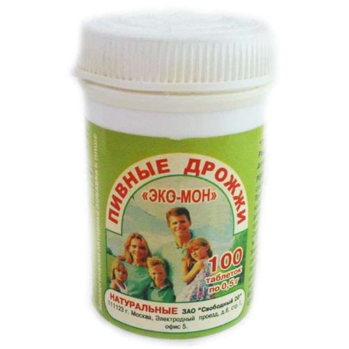 ДРОЖЖИ ПИВНЫЕ ЭКО-МОН ТАБЛЕТКИ 500 МГ №100