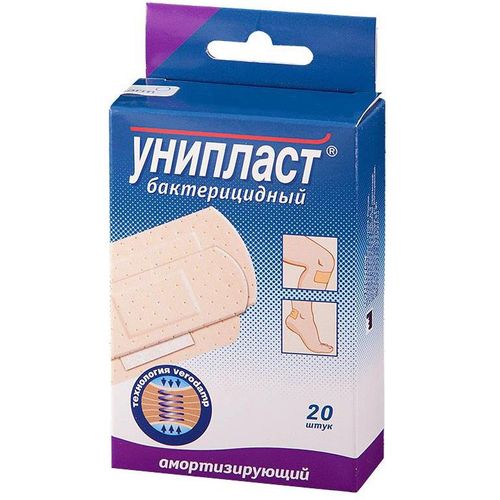 УНИПЛАСТ ПЛАСТЫРЬ БАКТЕРИЦИД АМОРТИЗИРУЮЩИЙ ПЛАСТЫРЬ №20