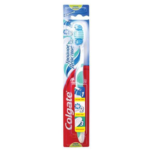 COLGATE ЗУБН ЩЕТКА ТРОЙНОЕ ДЕЙСТВИЕ СРЕДНЯЯ ЗУБНАЯ ЩЕТКА   №1