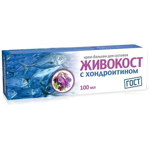ЖИВОКОСТ КРЕМ-БАЛЬЗАМ Д/СУСТАВОВ С ХОНДРОИТИНОМ КОСМЕТИЧЕСКИЙ КРЕМ 100 МЛ №1