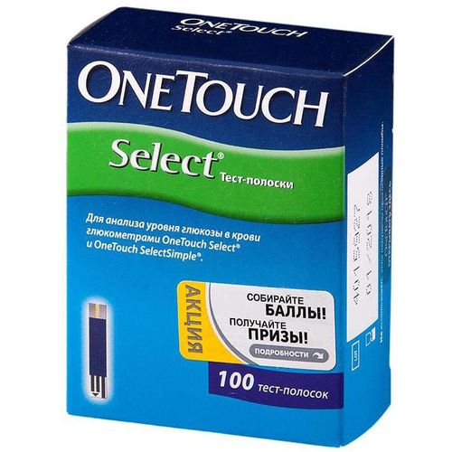 ТЕСТ-ПОЛОСКИ ДЛЯ ГЛЮКОМЕТРА ONE TOUCH SELECT ТЕСТ-ПОЛОСКИ ДЛЯ ГЛЮКОМЕТРА №100