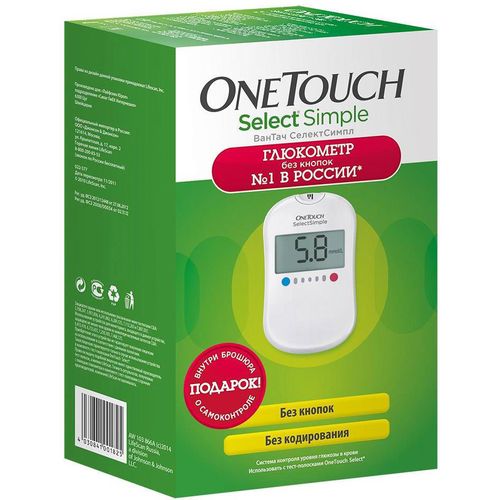 ГЛЮКОМЕТР ONE TOUCH SELECT SIMPLE ГЛЮКОМЕТР №1