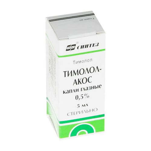 ТИМОЛОЛ-АКОС КАПЛИ ГЛАЗНЫЕ 2,5 МГ/МЛ 5 МЛ №1