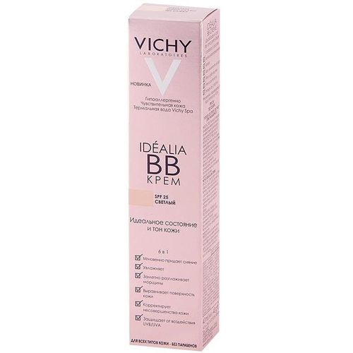 VICHY IDEALIA ВВ-КРЕМ SPF25 ТОН СВЕТЛЫЙ КРЕМ ДЛЯ ЛИЦА  40 МЛ №1