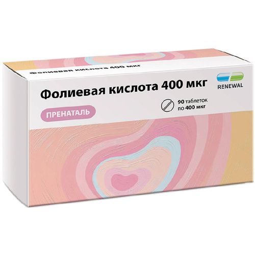 ФОЛИЕВАЯ КИСЛОТА ПРЕНАТАЛЬ ТАБЛЕТКИ 400 МКГ   №90